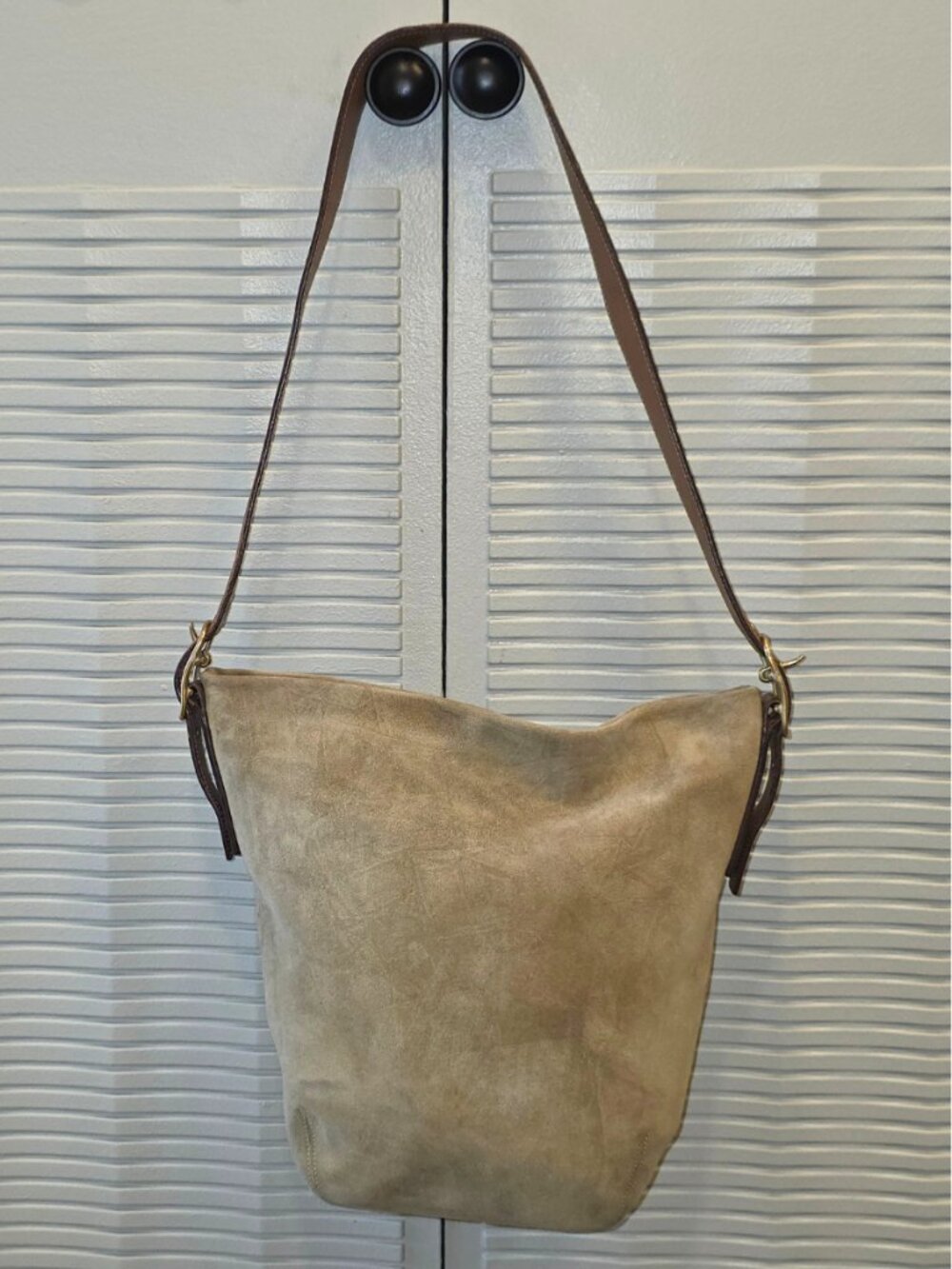VINTAGE 2002 COACH SMALL DUFFLE SAC CAMEL SUEDE BAG 9187